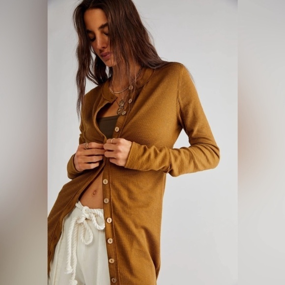 Free People We the Free Gia Cardigan NWT M tobacco - Picture 5 of 11